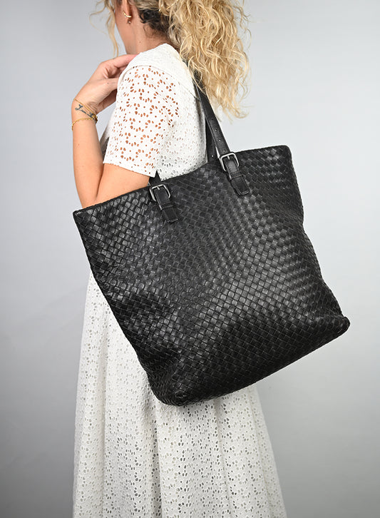 Bottega Veneta Shopper Pelle Testa di Moro