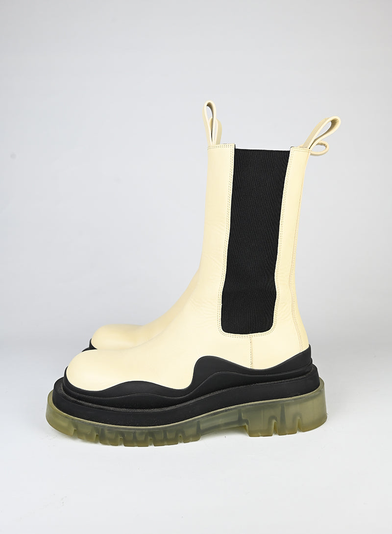 Bottega Veneta Stivaletti Tire in pelle bianca - N. 38