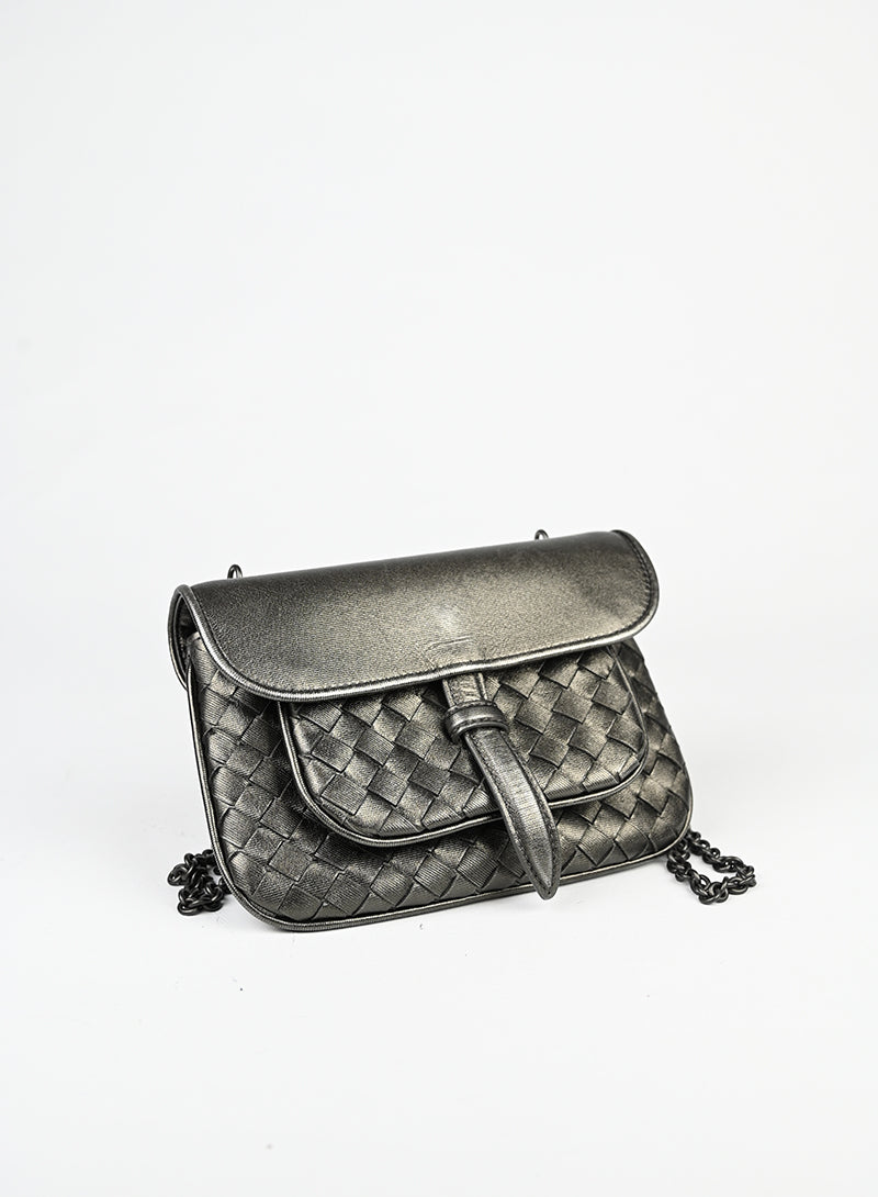 Bottega Veneta Borsa in pelle argento