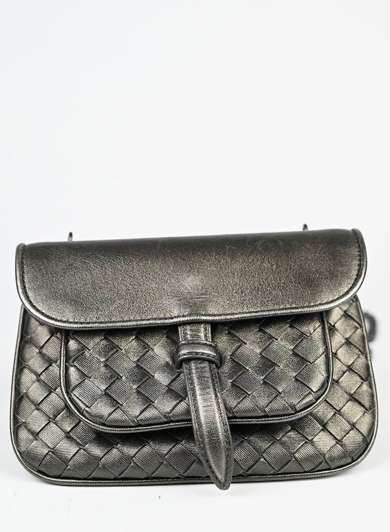 Bottega Veneta Borsa in pelle argento