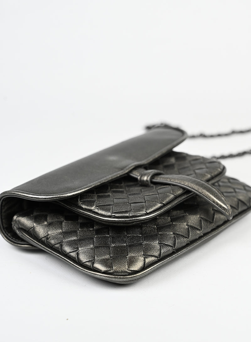 Bottega Veneta Borsa in pelle argento