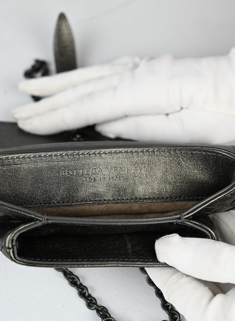 Bottega Veneta Borsa in pelle argento