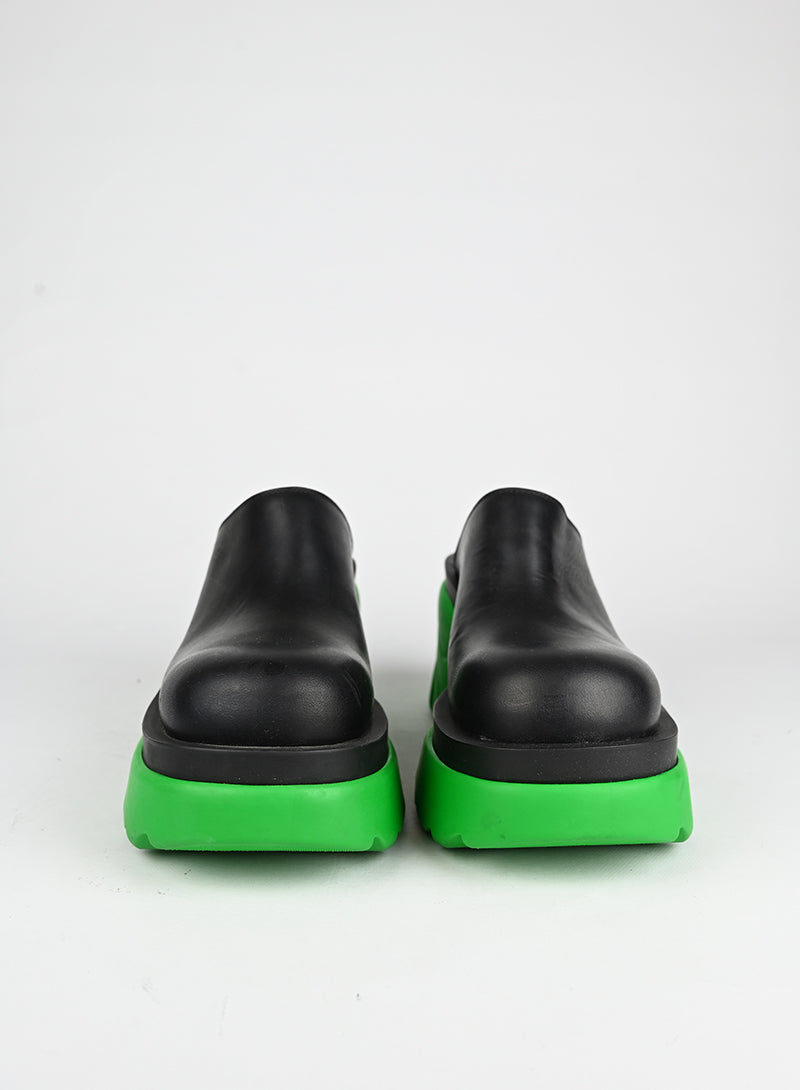 Bottega Veneta Mules in pelle nere e verdi - N. 39