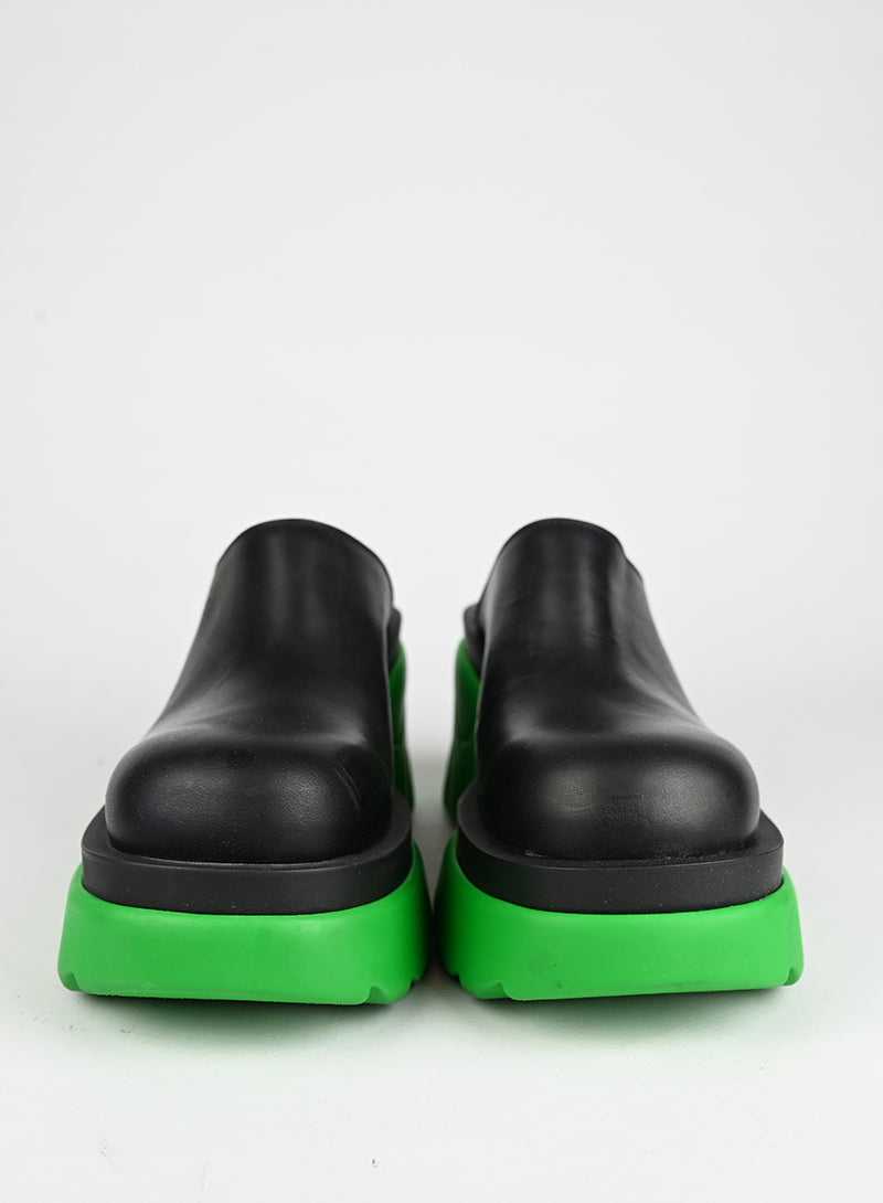 Bottega Veneta Mules in pelle nere e verdi - N. 39