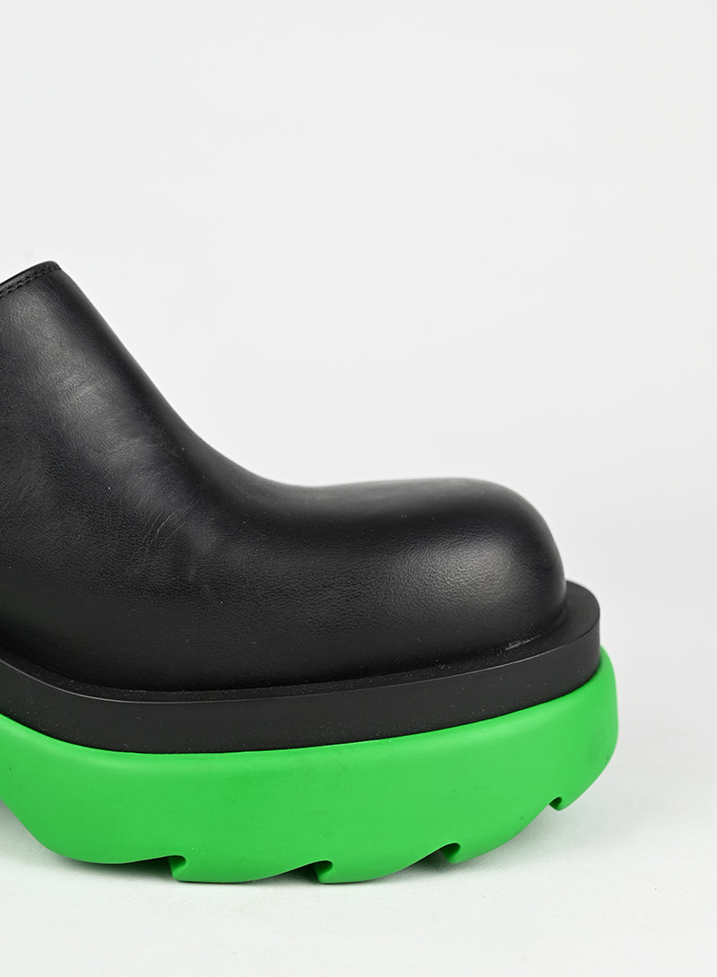 Bottega Veneta Mules in pelle nere e verdi - N. 39