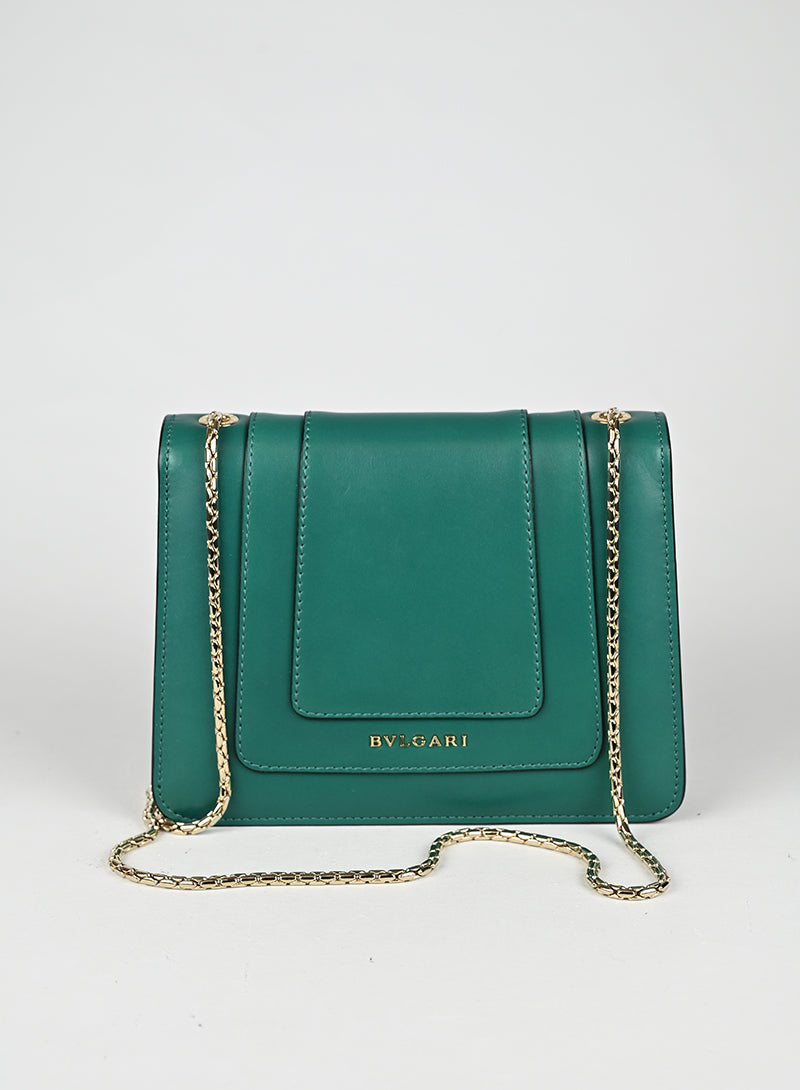 Bulgari Borsina a Tracolla Serpenti Forever Pelle Verde