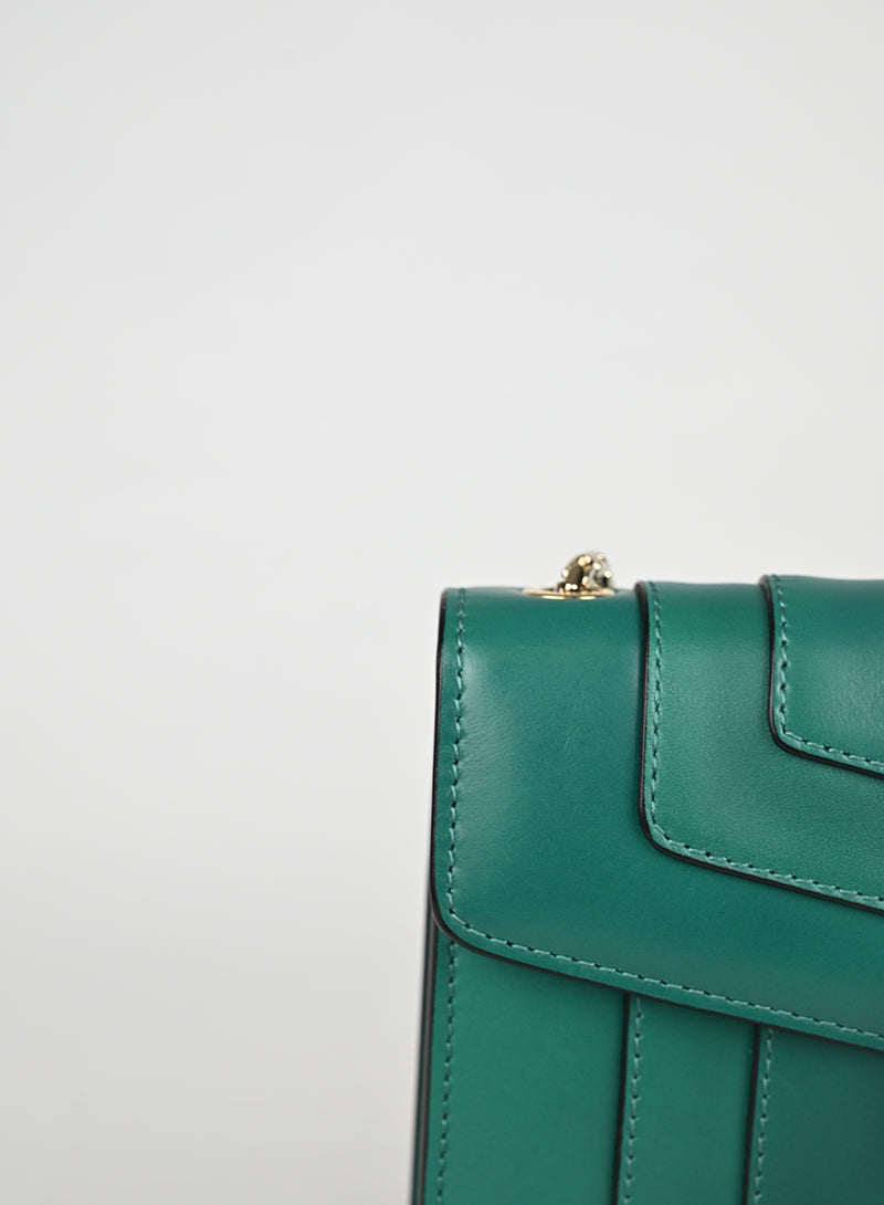 Bulgari Borsina a Tracolla Serpenti Forever Pelle Verde