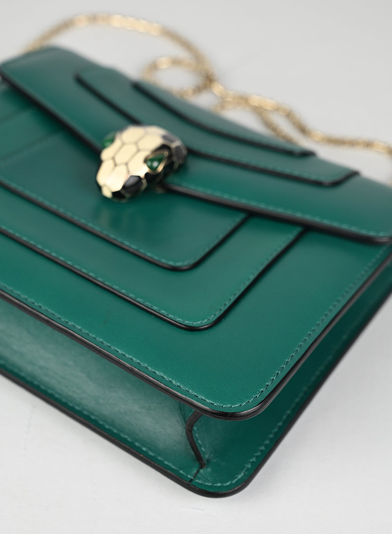 Bulgari Borsina a Tracolla Serpenti Forever Pelle Verde