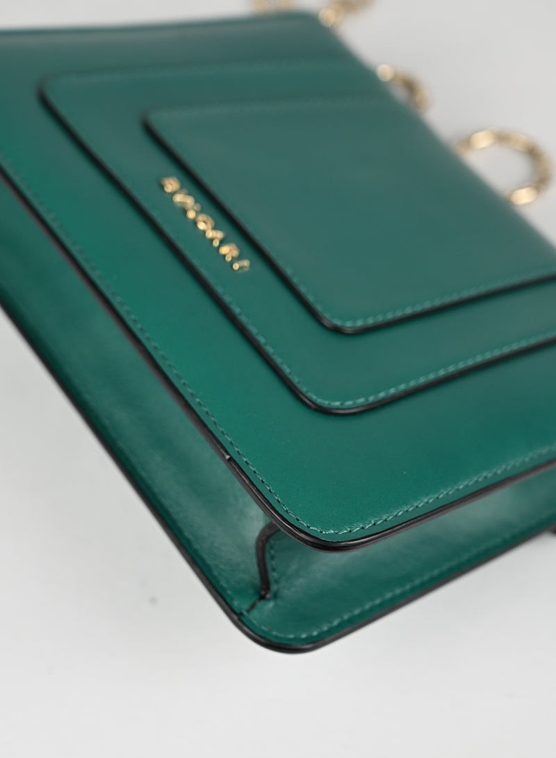 Bulgari Borsina a Tracolla Serpenti Forever Pelle Verde