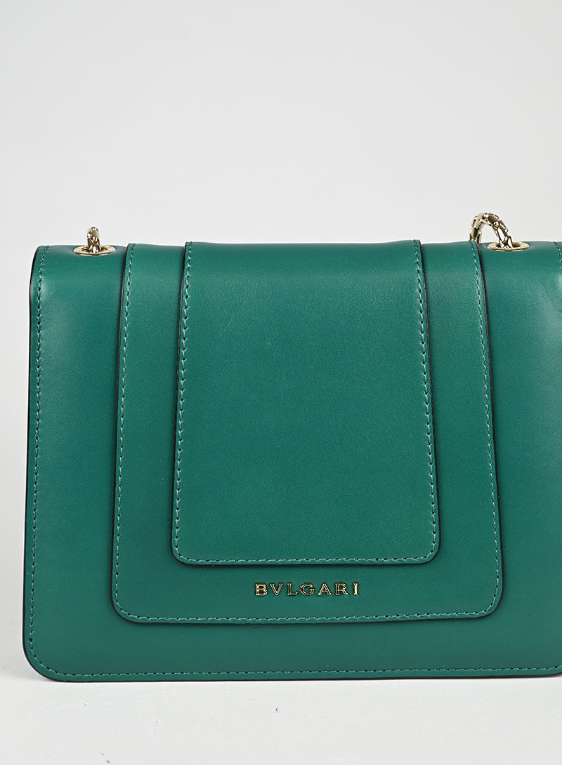 Bulgari Borsina a Tracolla Serpenti Forever Pelle Verde