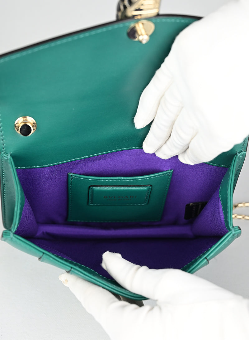 Bulgari Borsina a Tracolla Serpenti Forever Pelle Verde