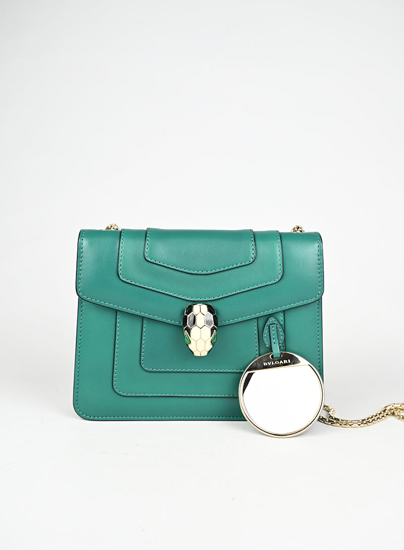 Bulgari Borsina a Tracolla Serpenti Forever Pelle Verde