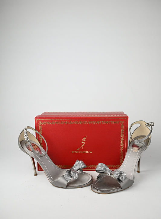 René Caovilla Sandali Grigi - N. 39 -  lesleyluxuryvintage