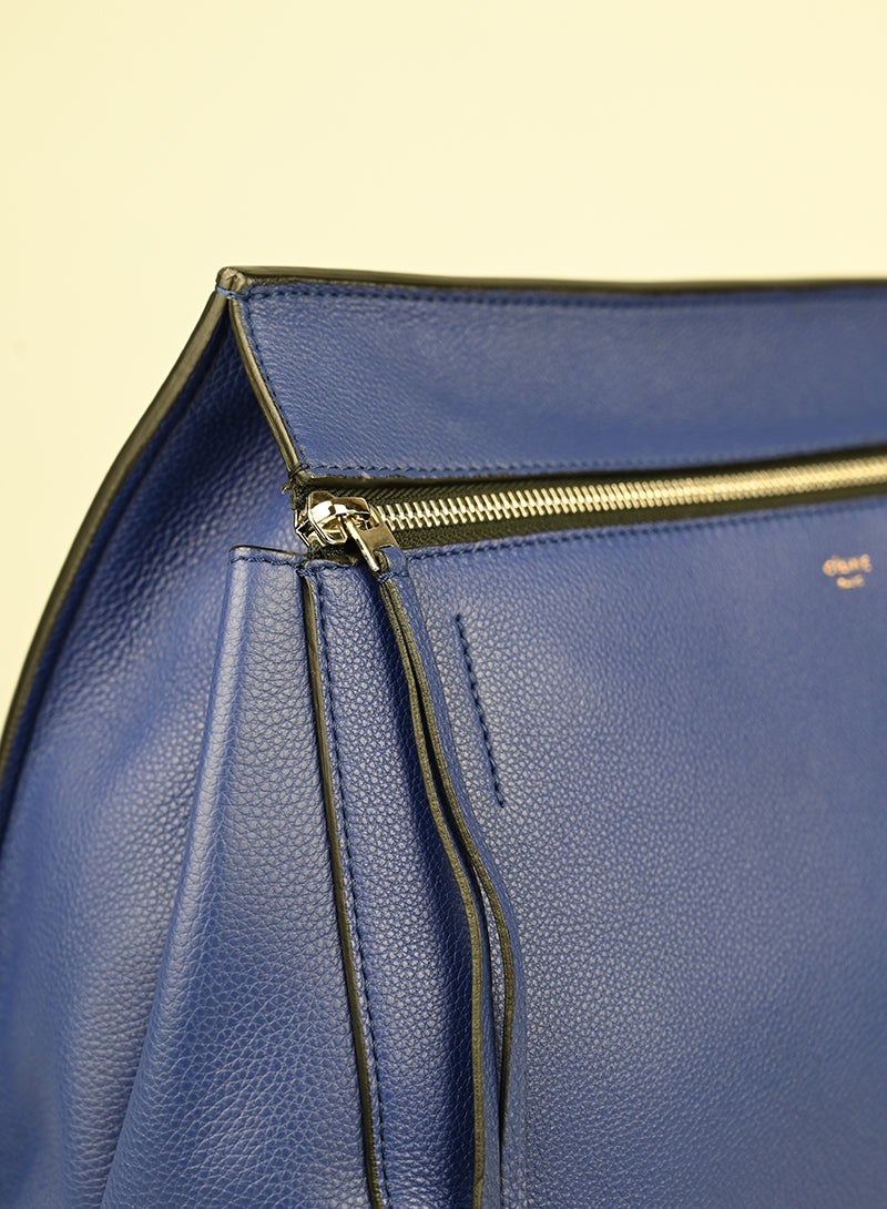 Celine Borsa Edge in pelle blu elettrico -  lesleyluxuryvintage