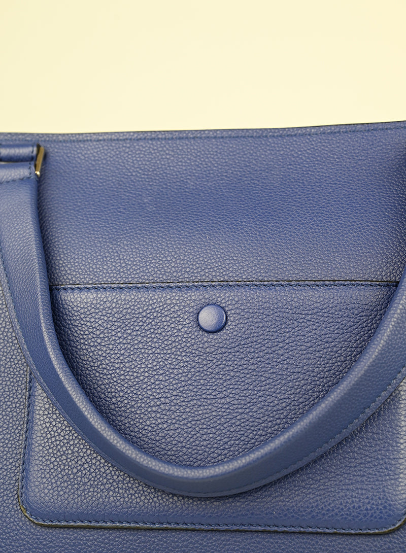 Celine Borsa Edge in pelle blu elettrico -  lesleyluxuryvintage