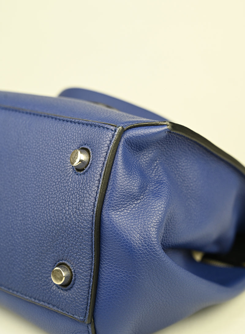 Celine Borsa Edge in pelle blu elettrico -  lesleyluxuryvintage
