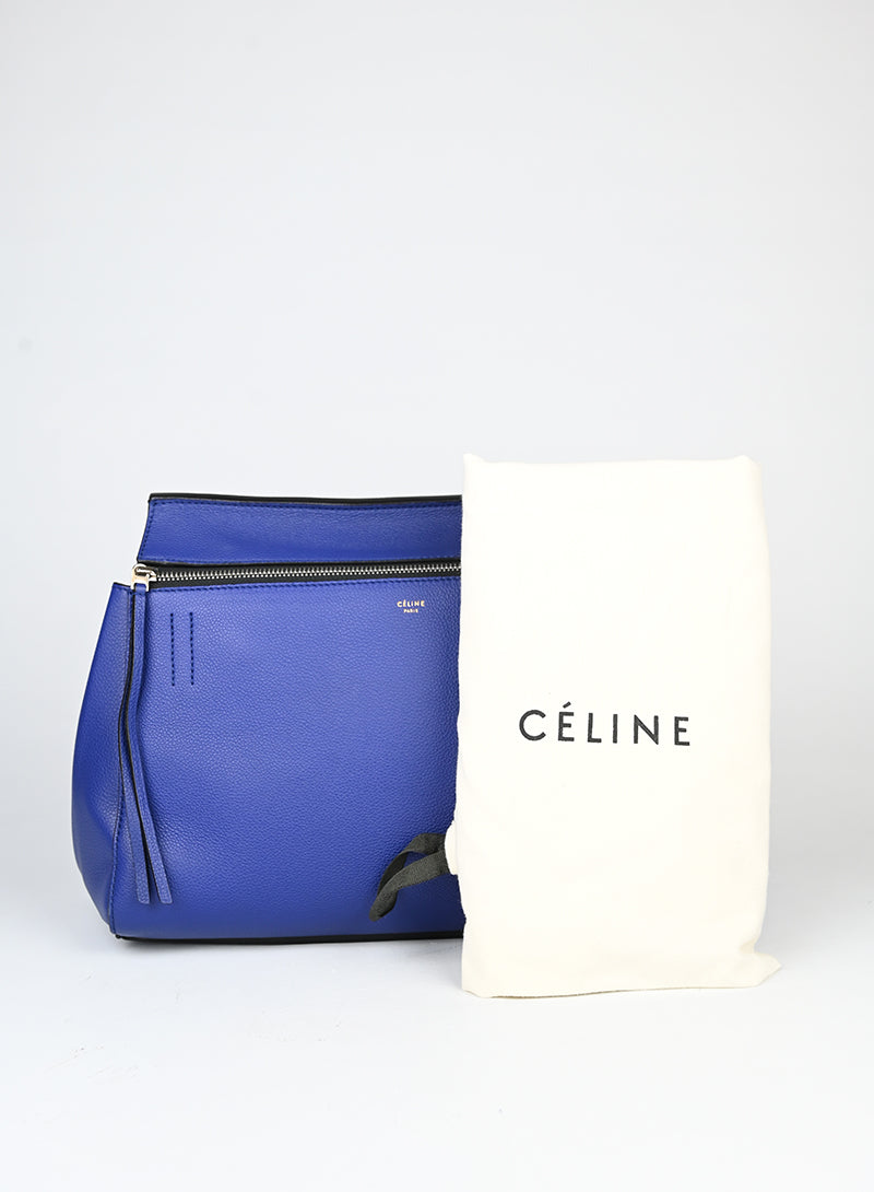 Celine Borsa Edge in pelle blu elettrico -  lesleyluxuryvintage
