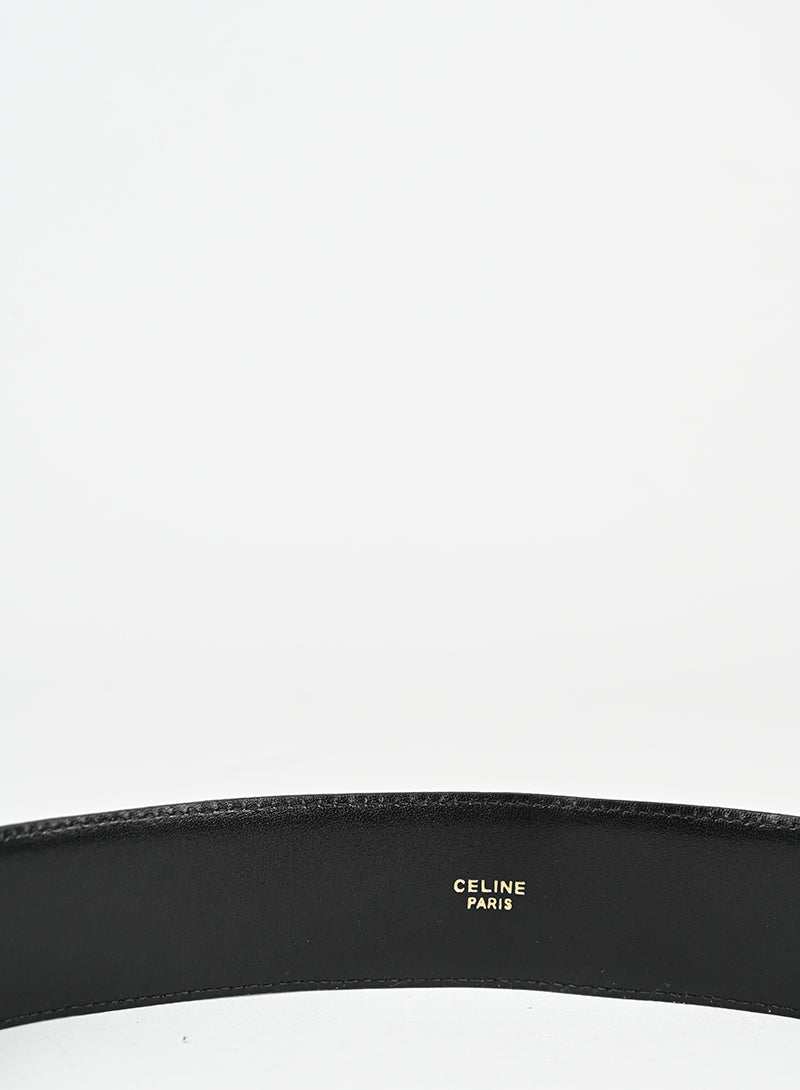 Celine Cintura in pelle nera con ganci -  lesleyluxuryvintage