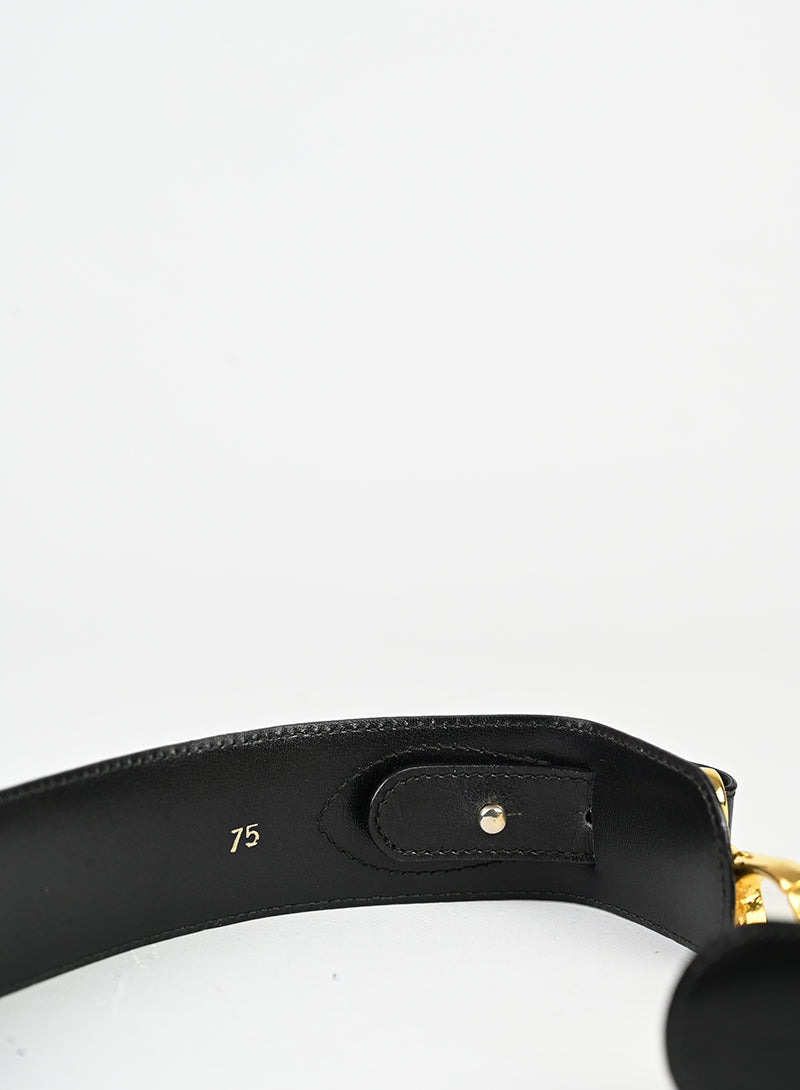 Celine Cintura in pelle nera con ganci -  lesleyluxuryvintage