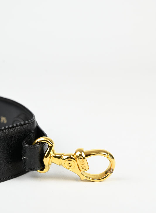 Celine Cintura in pelle nera con ganci -  lesleyluxuryvintage