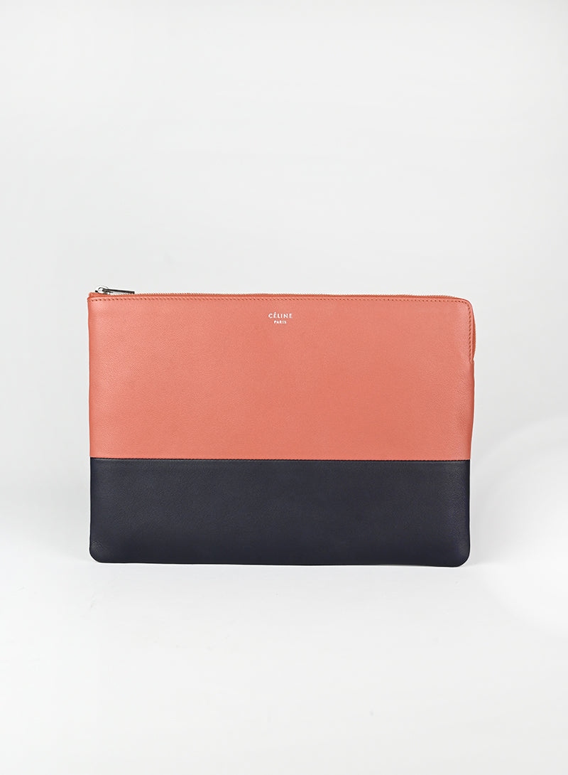 Celine Pochette Bicolor terracotta e blu