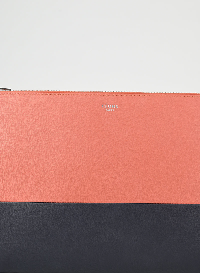 Celine Pochette Bicolor terracotta e blu