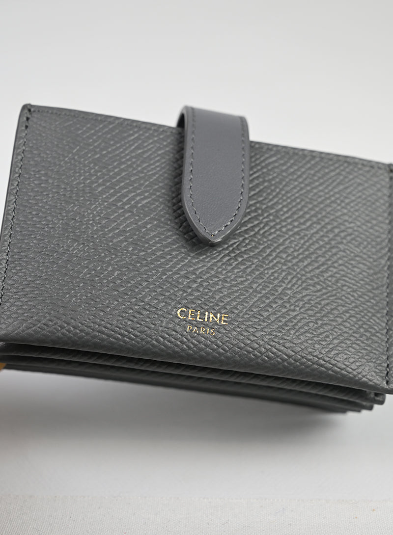 Celine Portacarte in pelle grigia