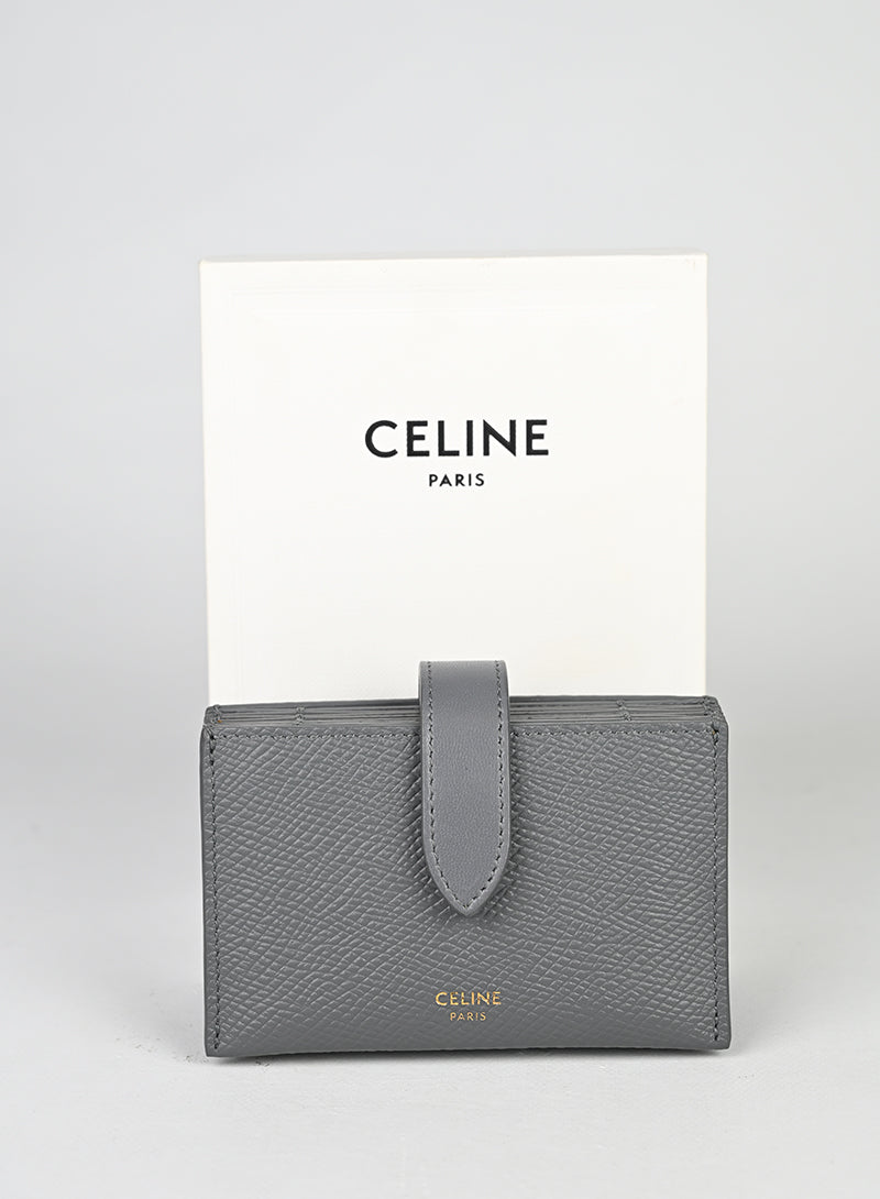 Celine Portacarte in pelle grigia