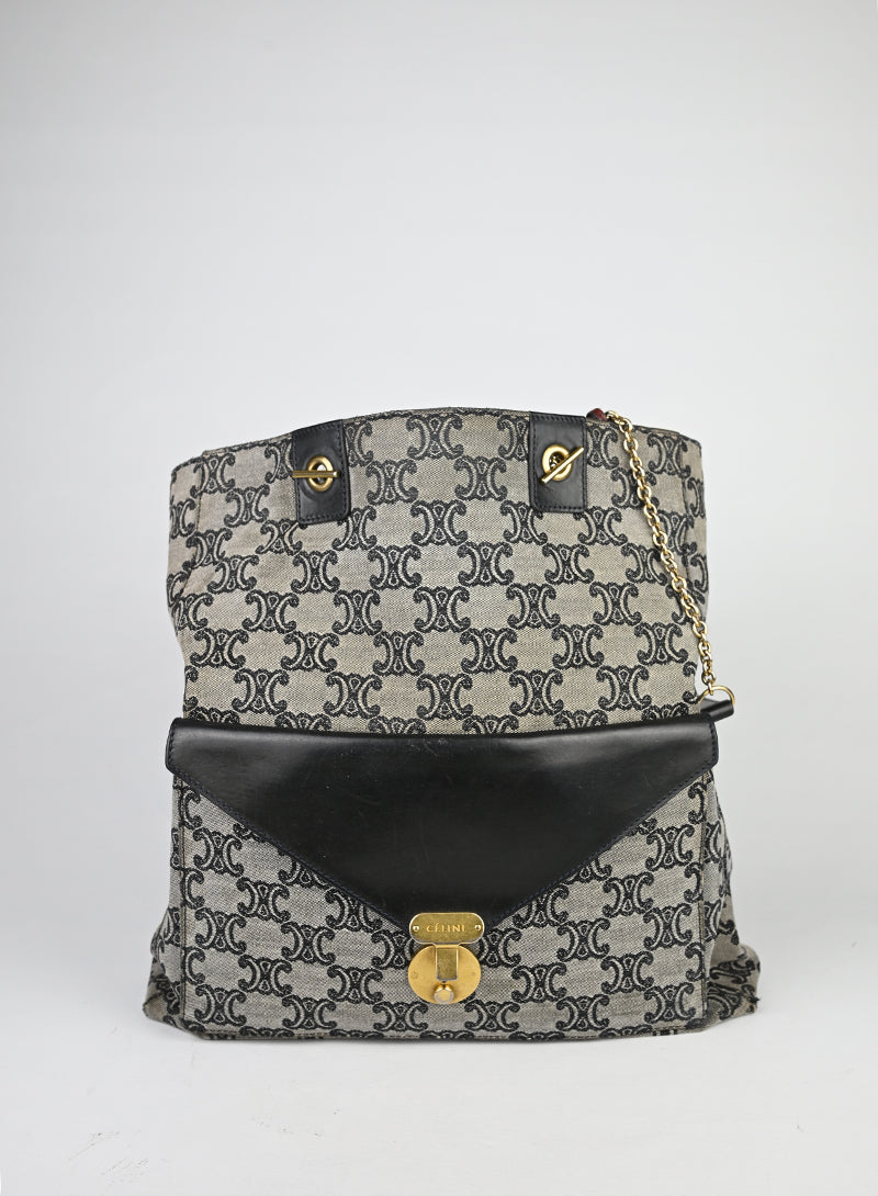 Celine Shopper Triomphe in tessuto grigio