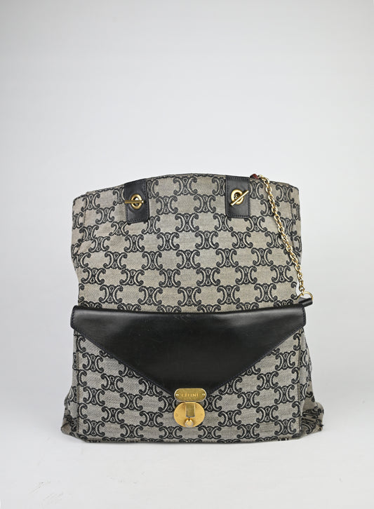 Celine Shopper Triomphe in tessuto grigio
