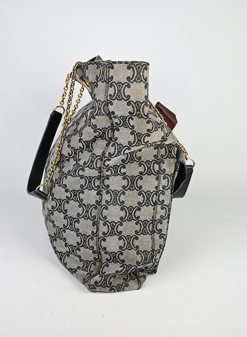 Celine Shopper Triomphe in tessuto grigio