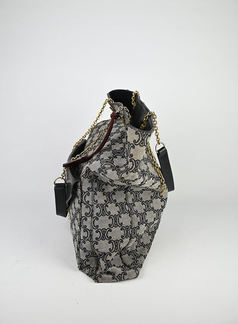 Celine Shopper Triomphe in tessuto grigio