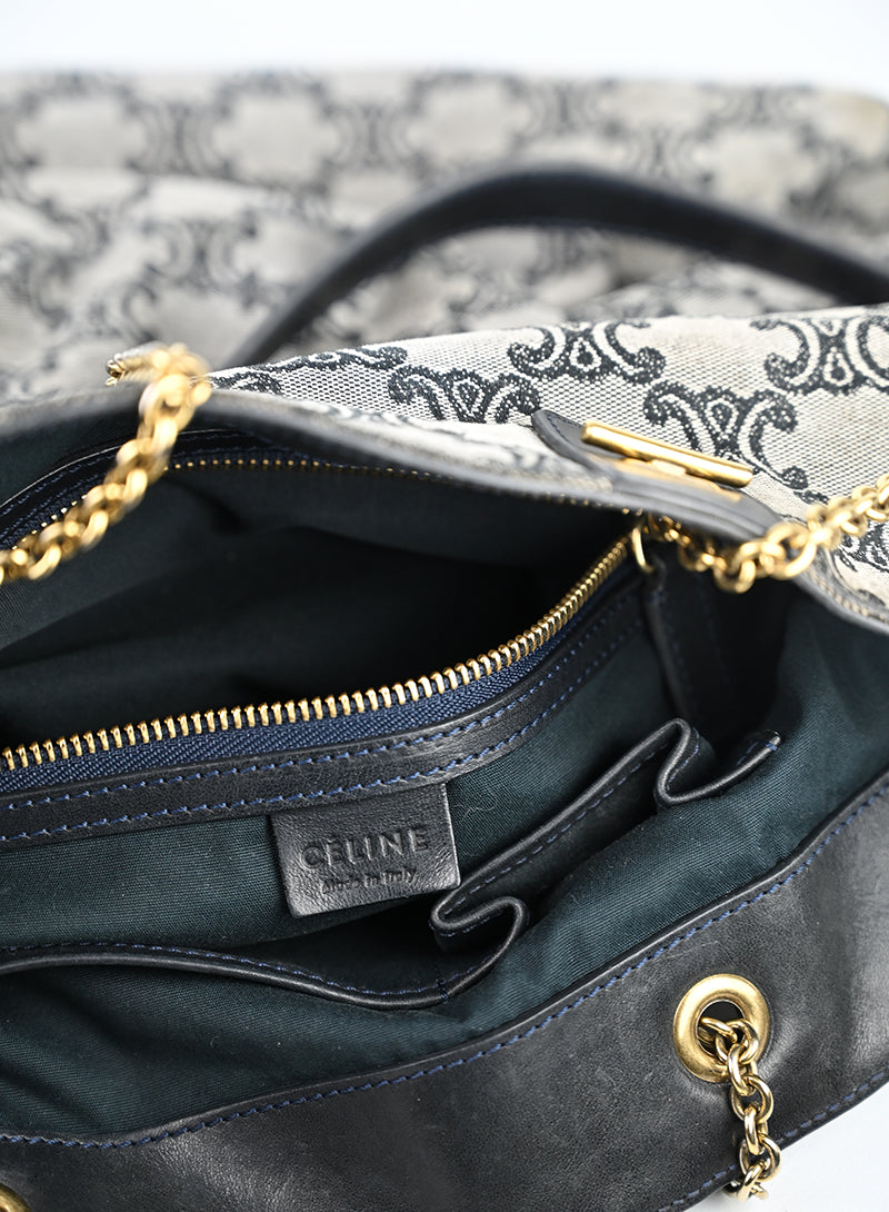 Celine Shopper Triomphe in tessuto grigio