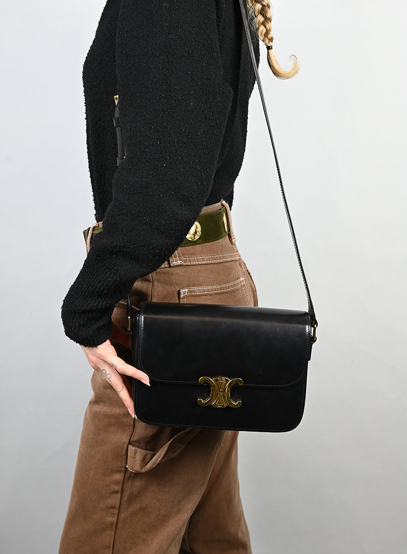 Celine Borsa Triomphe in pelle nera