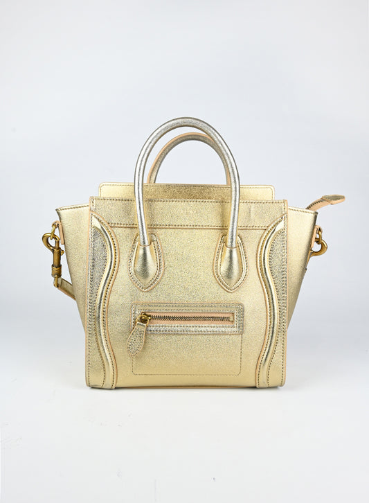 Celine Borsa Luggage Nano oro