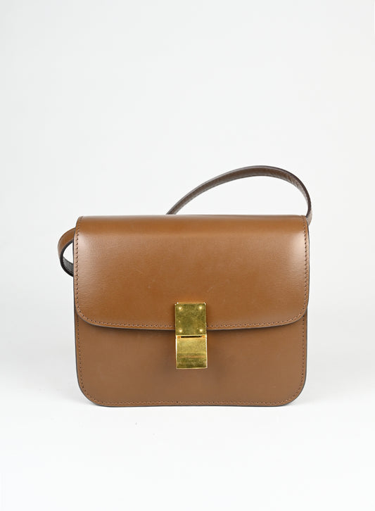 Celine Borsa Classic box in pelle marrone
