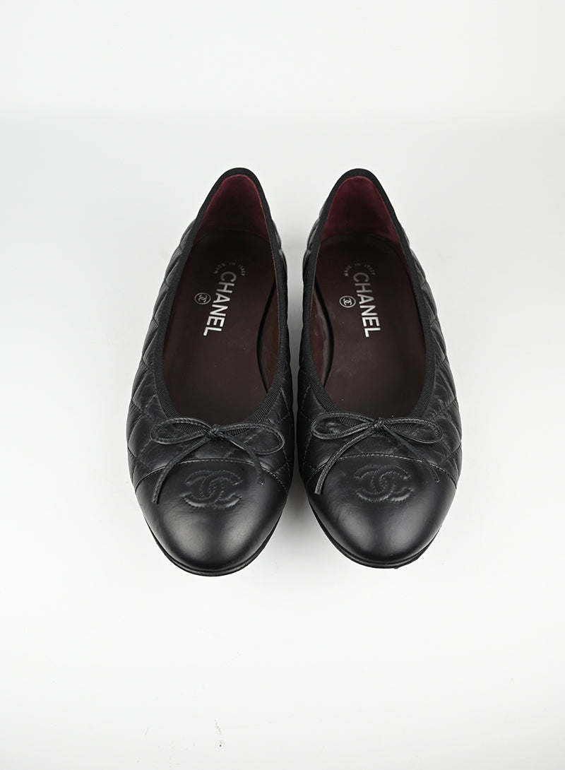 Chanel Ballerine in pelle nera - N. 39 ½