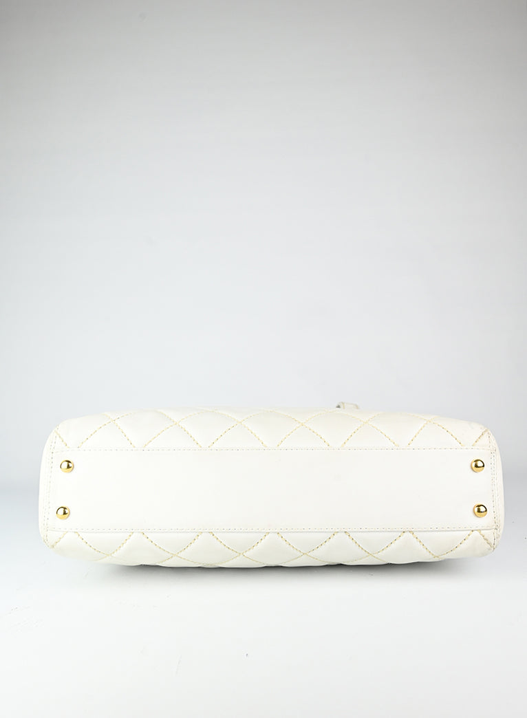 Chanel Borsa in pelle Quilted bianca