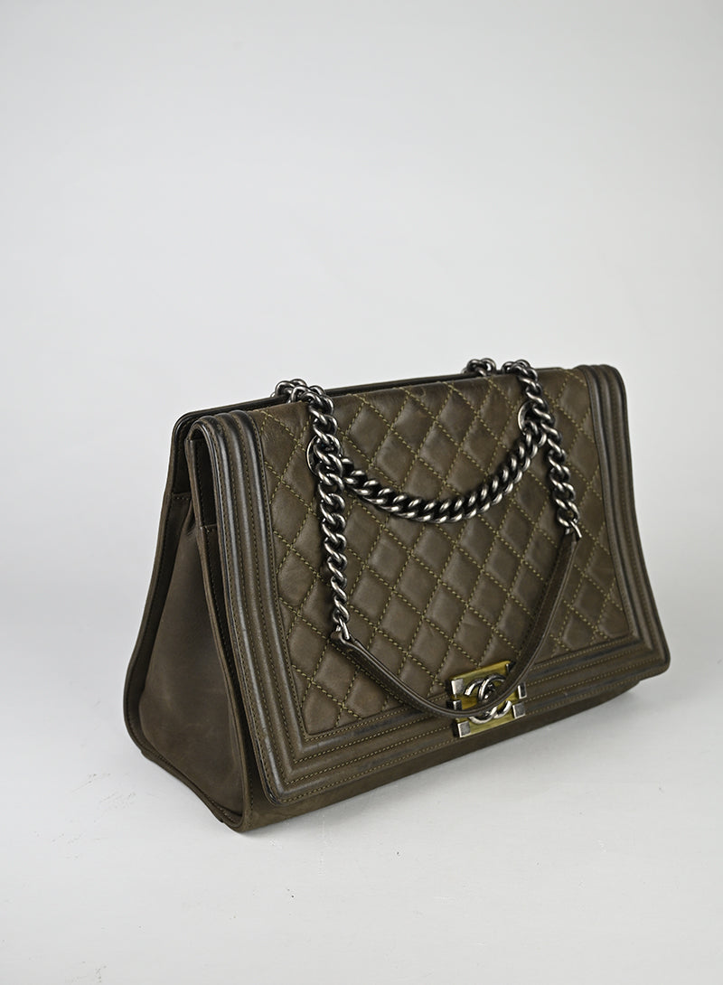 Chanel Boy Shopping Tote Pelle Fango