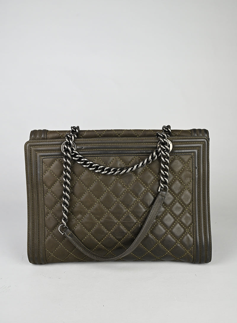Chanel Boy Shopping Tote Pelle Fango