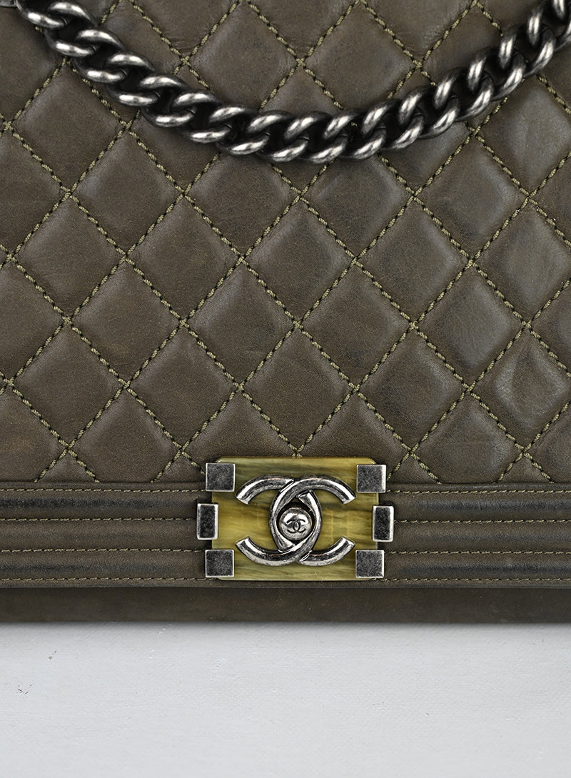 Chanel Boy Shopping Tote Pelle Fango