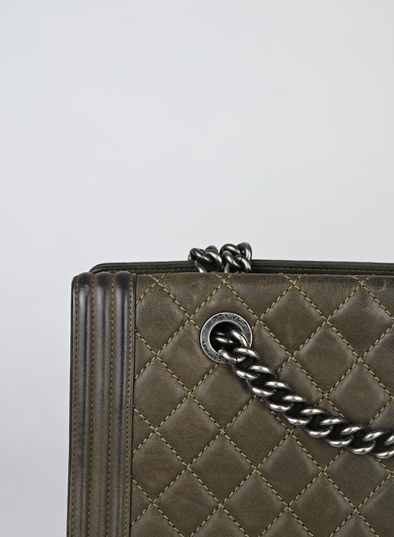 Chanel Boy Shopping Tote Pelle Fango