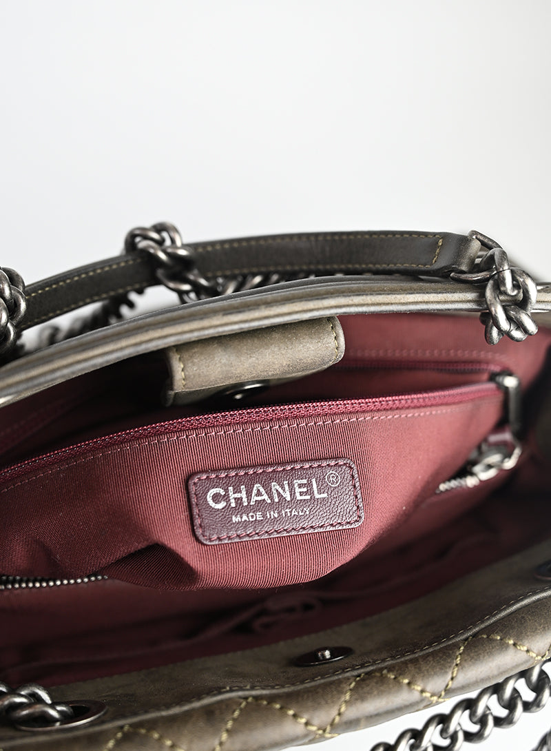 Chanel Boy Shopping Tote Pelle Fango