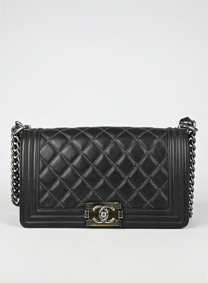 Chanel Borsa Boy Pelle Grigia 2015-2016
