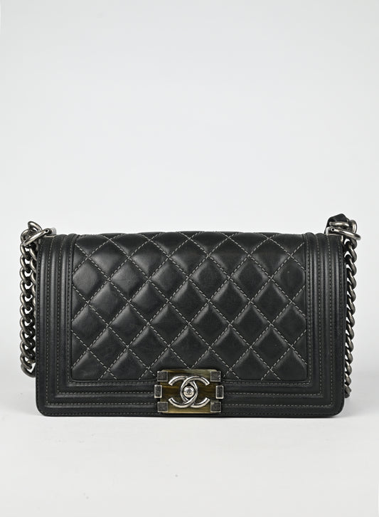 Chanel Borsa Boy Pelle Grigia 2015-2016
