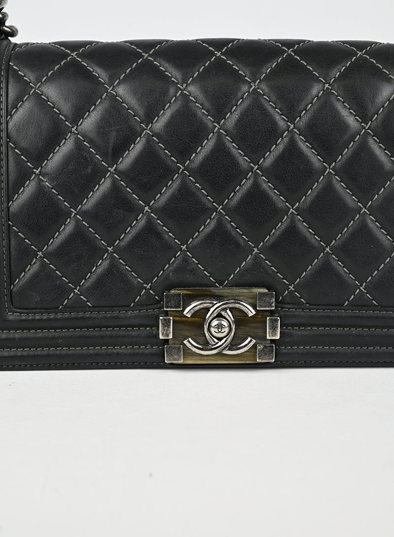 Chanel Borsa Boy Pelle Grigia 2015-2016