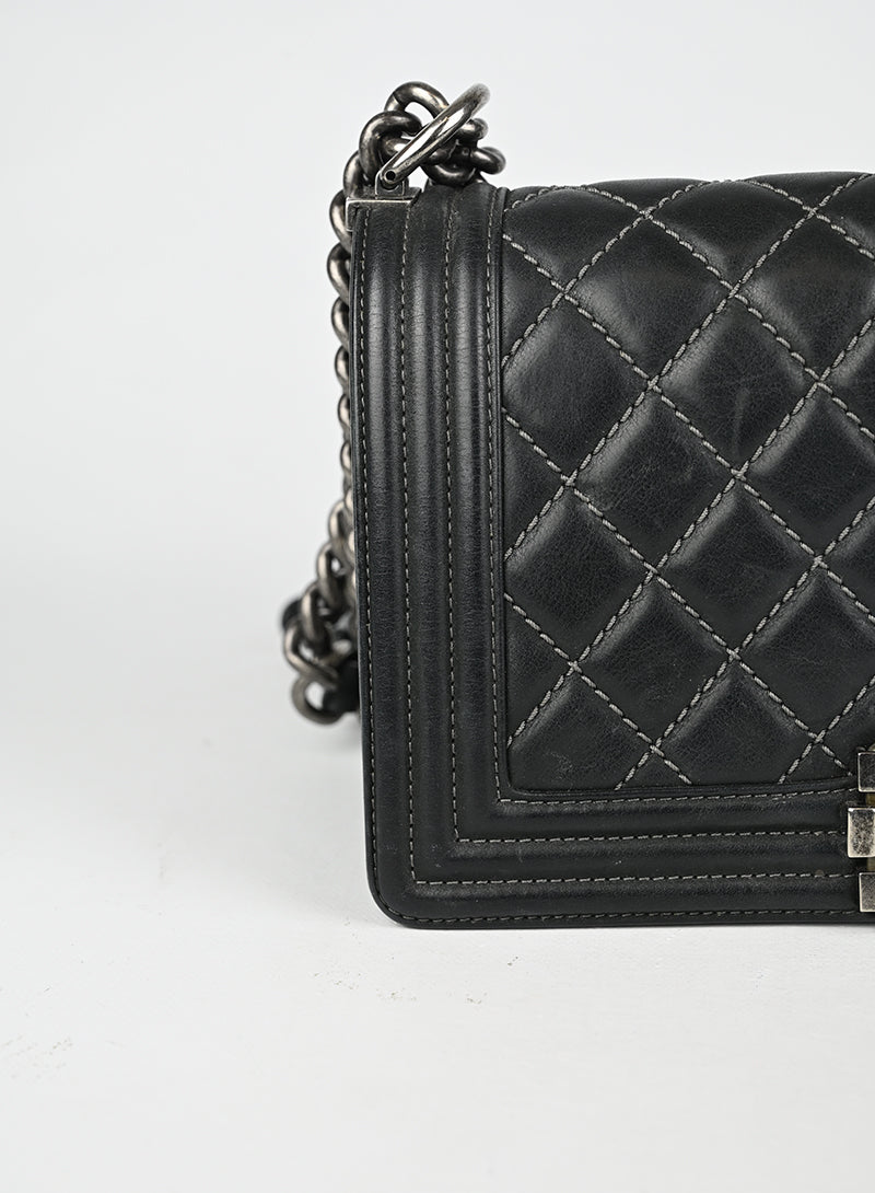 Chanel Borsa Boy Pelle Grigia 2015-2016