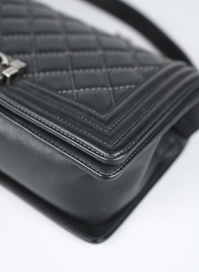 Chanel Borsa Boy Pelle Grigia 2015-2016
