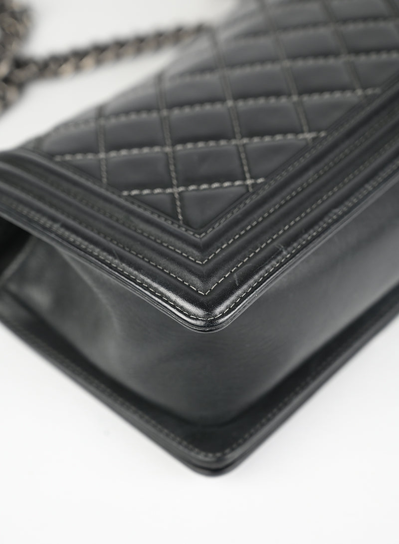 Chanel Borsa Boy Pelle Grigia 2015-2016