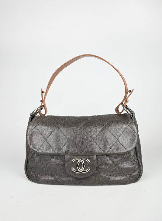 Chanel Borsa in pelle marrone